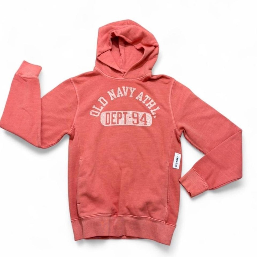 NWT Old Navy Athletic Dept 94 Salmon Pink Pullover Hoodie casual comfy Size S